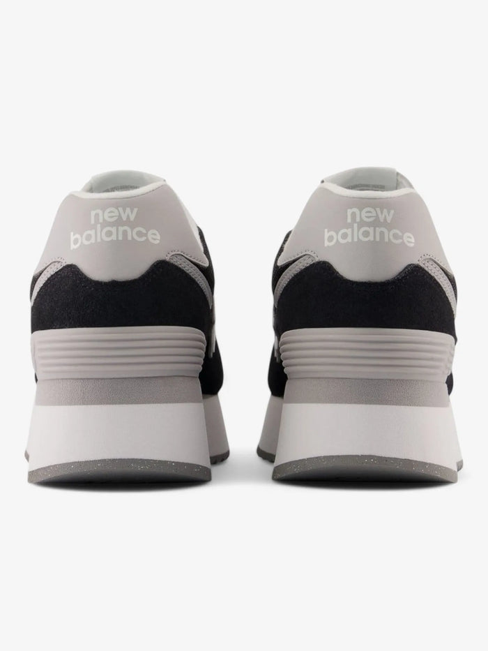 Zapatillas New Balance 574+ Mujer Negro Gris Blanco