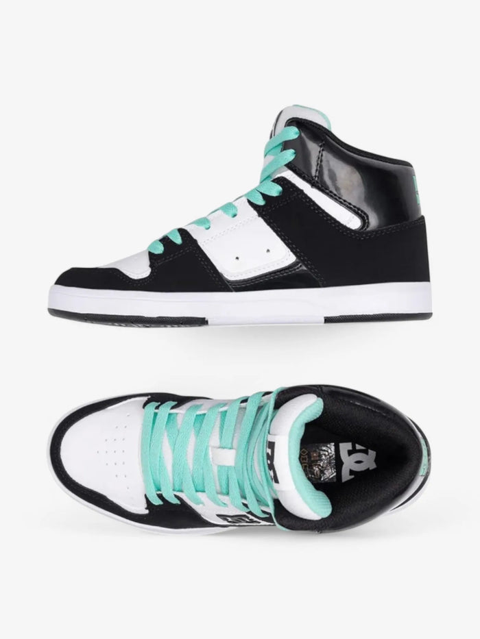 Zapatillas Dc Cure Hi Top Mujer Negro Blanco Verde Agua